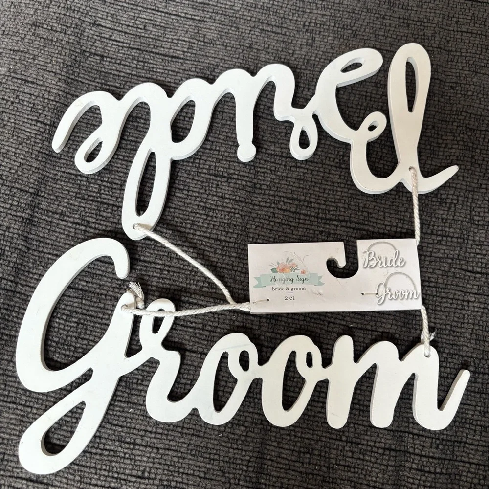 Bride and Groom White Wall Decor